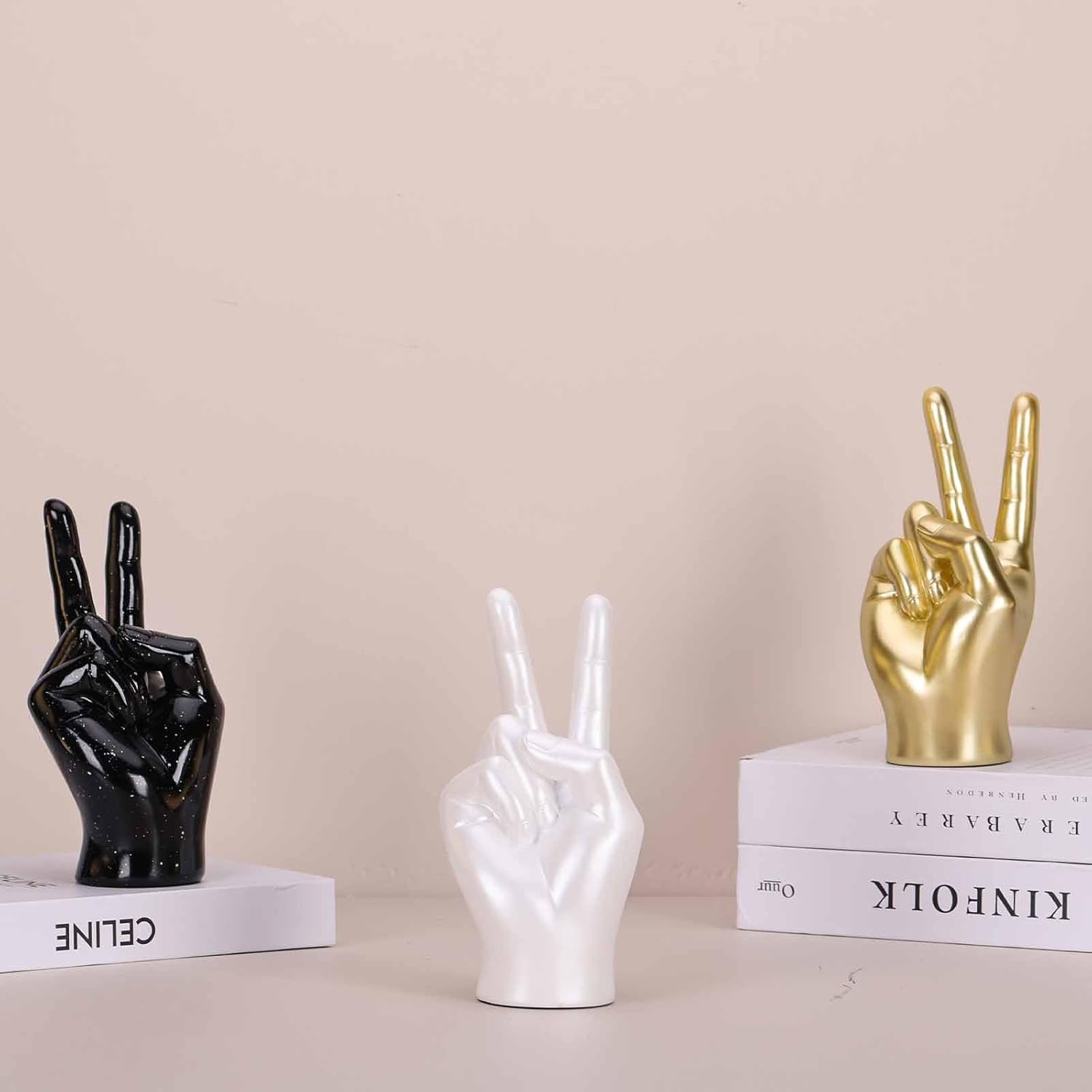 LCCCK Gold Peace Hand Sculpture Decor