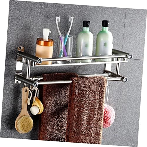 Stainless Steel Bathroom Shelf With Towel Bar Holder