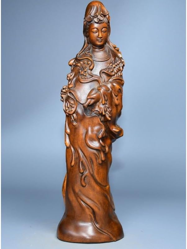 LimpaC Handcrafted Boxwood Avalokitesvara Statue