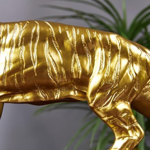 Premium Resin Golden Tiger Statue for Home Decor