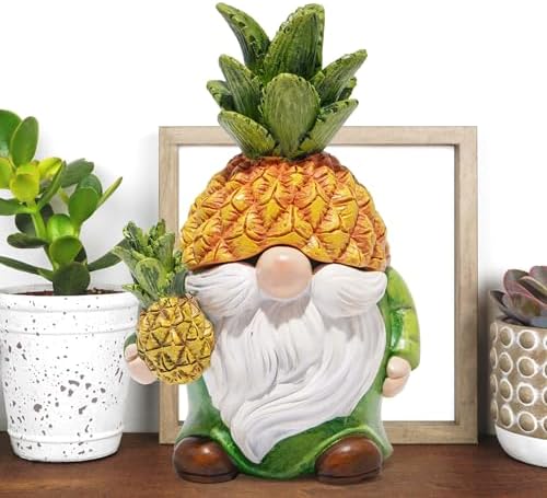 Hodao Pineapple Gnome Sculpture - 45L Home Decor Figurine