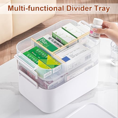 Wynfelo Medicine Organizer with Handle and 3 Tiers