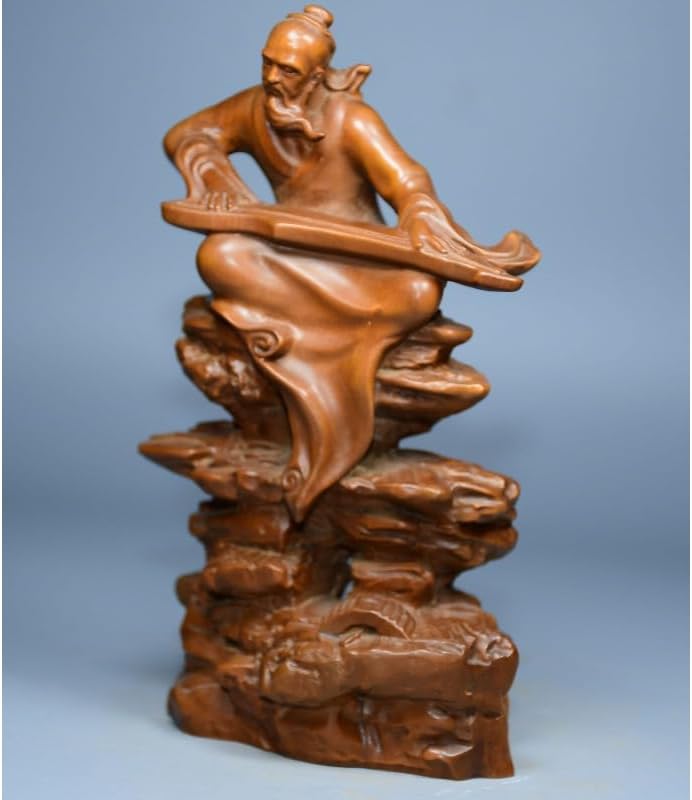 LimpaC Handmade Boxwood Piano Playing Statue