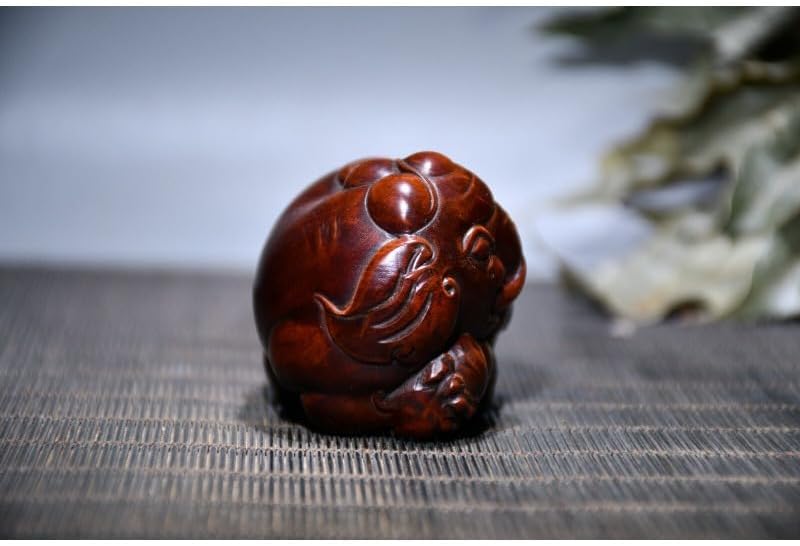 Handcrafted Boxwood Elephant Meditating Statue