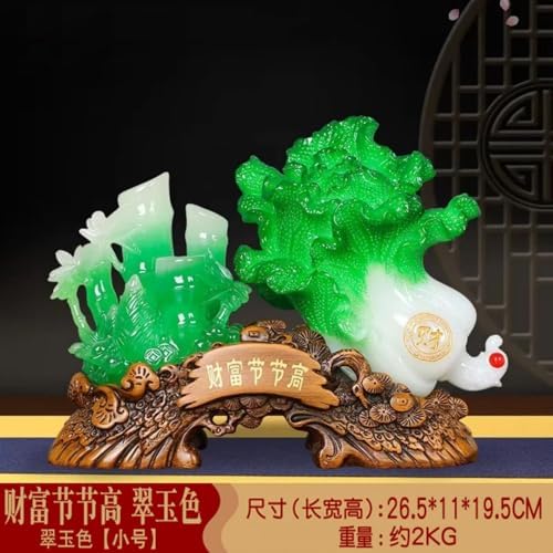 Chinese Feng Shui Wealth Prosperity Statue - Resin Jade Backet and Golden Toad