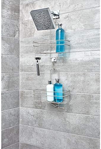 InterDesign Hanging Shower Caddy with Swivel Hook and Storage Basket