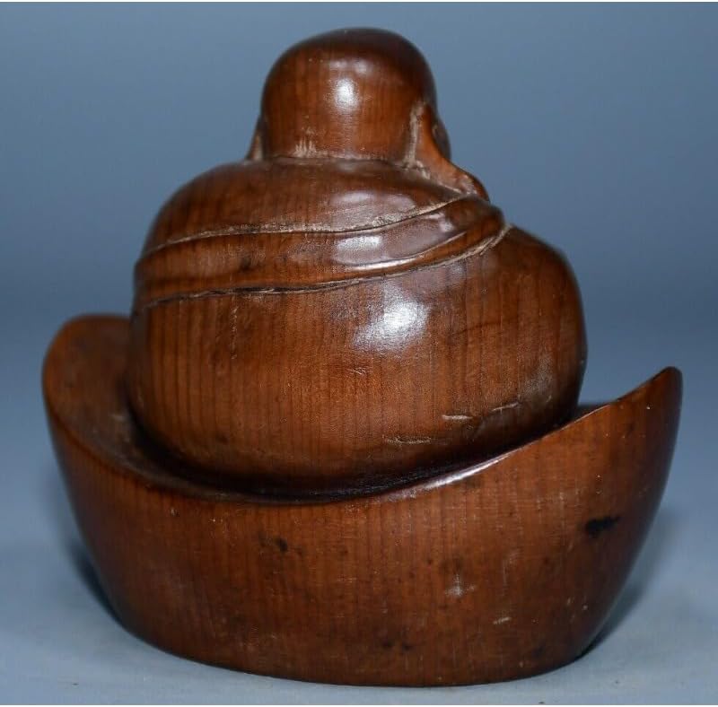 LimpaC Mini Boxwood Maitreya Buddha Sculpture