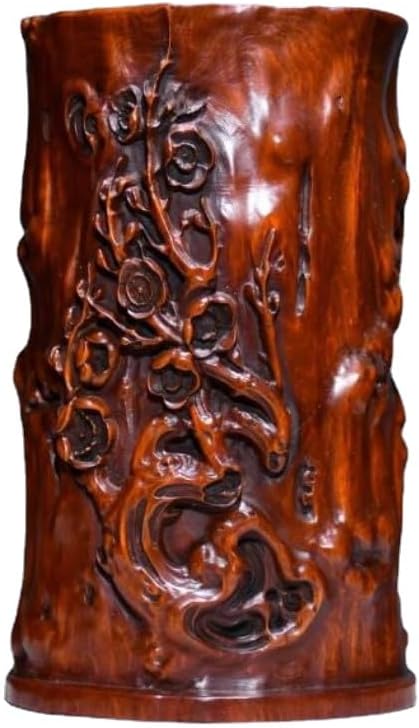 LimpaC Collection Boxwood Tree Grain Brush Pot Statue
