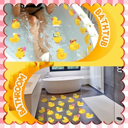 Yaomiao 24 Pcs Duck Non Slip Bathtub Stickers
