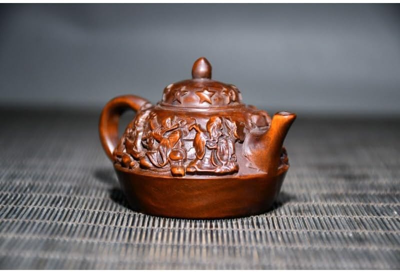 LimpaC Collection Boxwood Eight Immortal God Teapot Statue
