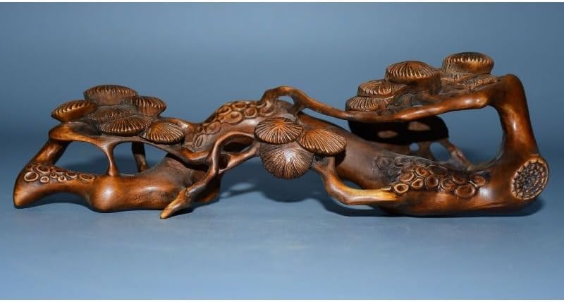 Handcrafted Boxwood Ganoderma Tree Stool Statue
