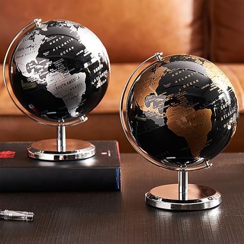 360 Rotating Globe Sculpture - Home Decor Coffee Table Decor