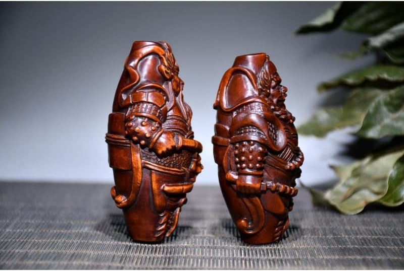 Handmade Boxwood Guan Gong Yu Warrior God Statues Collection