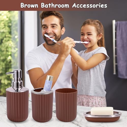 XLHOMO 24 PCS Brown Bathroom Accessory Set 1