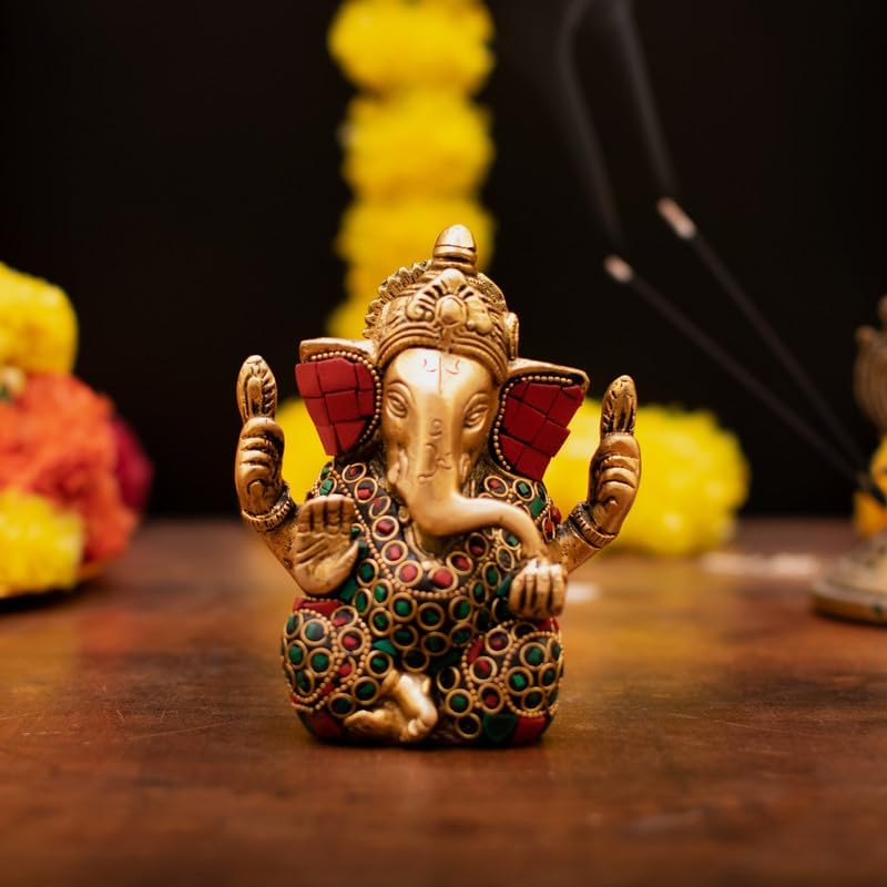 Statuestudio Brass Lord Ganapati Idol Decor
