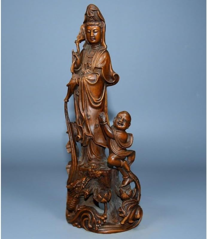 LimpaC Collection Mini Boxwood Kwan-Yin Statue