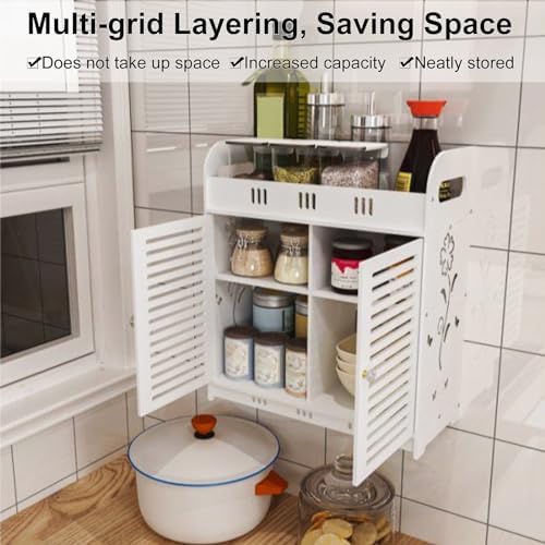 Kripyery Hollow Out Flower Pattern Medicine Cabinet