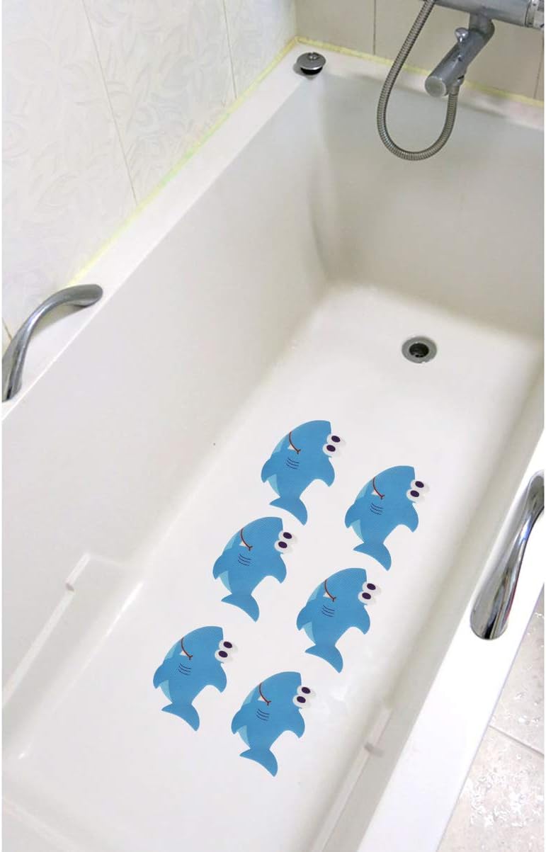 5 pcs Shark Bathtub Stickers Non-Slip Adhesive