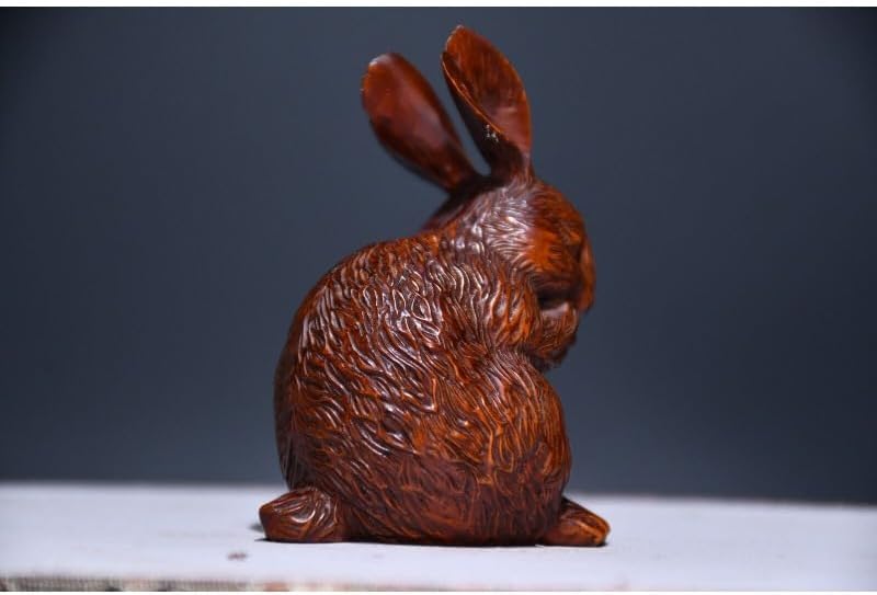 Boxwood Rabbit Zodiac Statues Handmade Decor