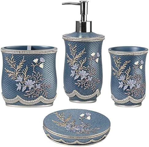 Zahari Home 4pc Capri Bathroom Set Royal Blue