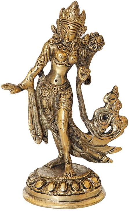 Statuestudio Brass Gold Tara Lady Statue 5 Inch