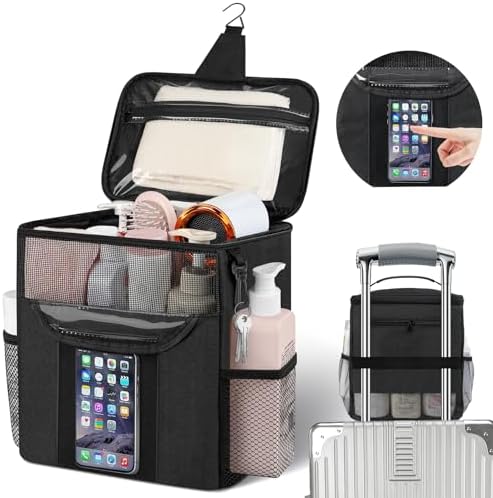 Portable Shower Caddy with Large Capacity and Quick Dry Design Black