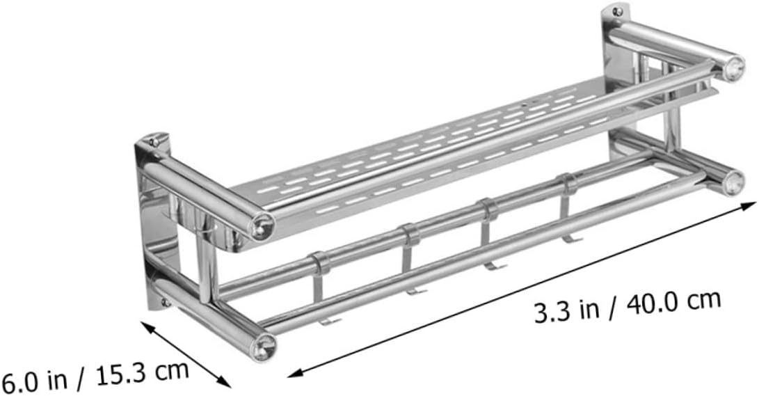 Stainless Steel Bathroom Shelf With Towel Bar Holder
