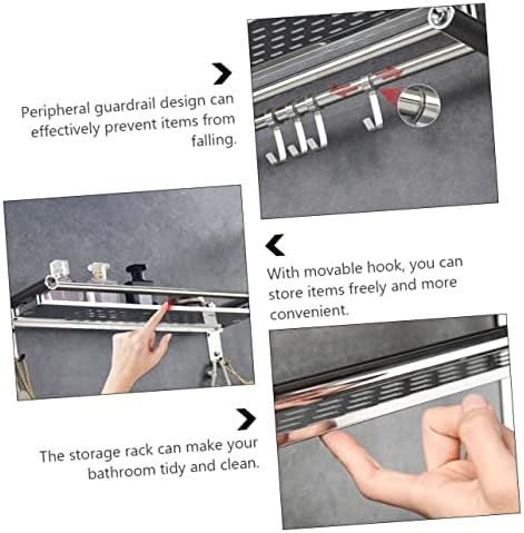 Stainless Steel Bathroom Shelf With Towel Bar Holder