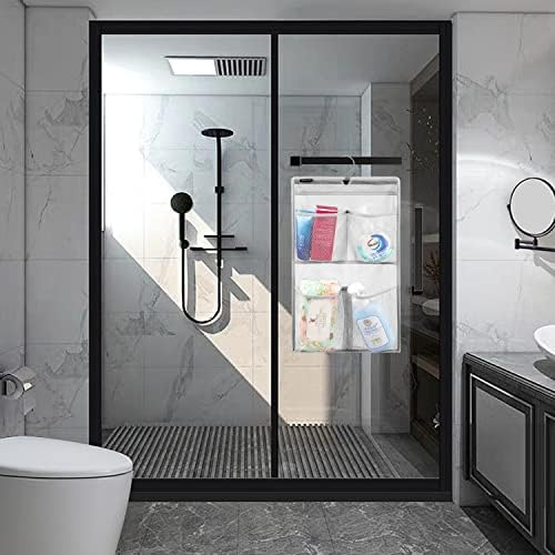 ANZORG Mesh Shower Caddy with 4 Pockets and Rotating Hanger