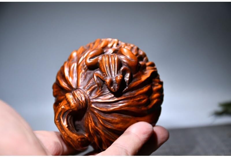 Handcrafted Boxwood Lucky Lotus Root Statue