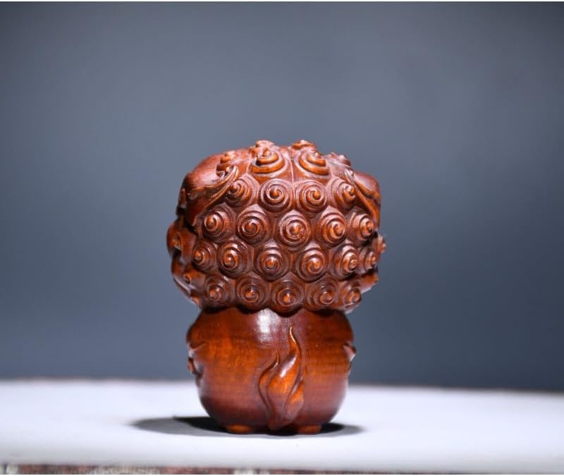 LimpaC Boxwood Kylin Statue Handcrafted Meditating Decor