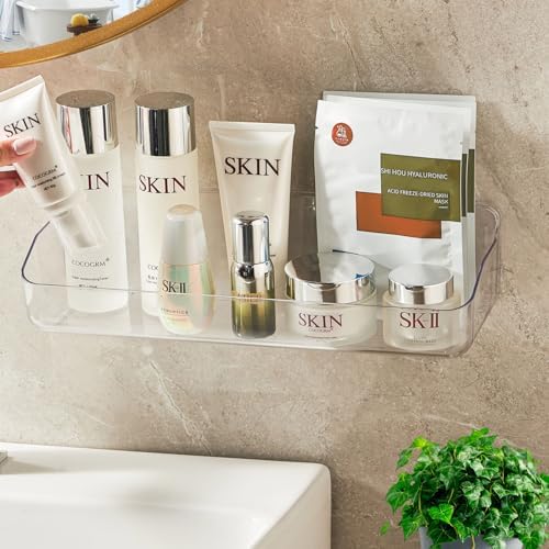Batheer 126 Acrylic Shower Shelves No Drill Peel and Stick