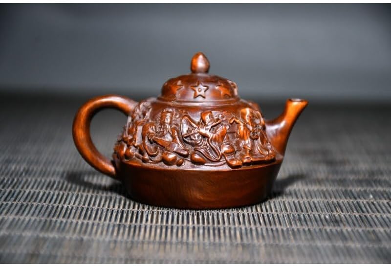LimpaC Collection Boxwood Eight Immortal God Teapot Statue