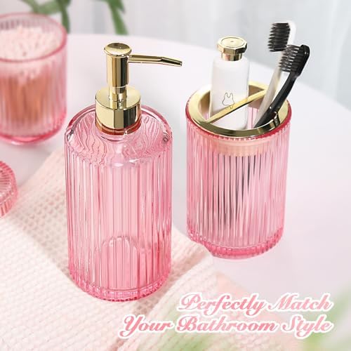 RYTOXILO Pink Bathroom Accessory Set 4 Pack 1