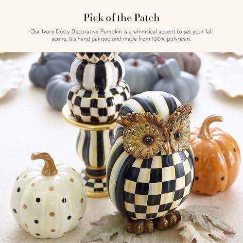 Ivory Dotty Pumpkin Resin Home Decor