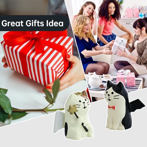 2Pcs Cute Mini Cat Figurine for Office Home Decor