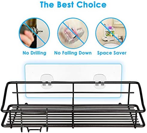 Nieifi Shower Caddy Shelf with Hooks 2 Pack