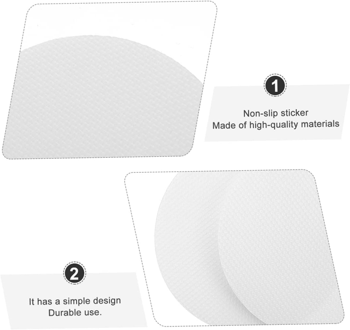 VOSAREA 20Pcs Round Transparent Safety Stickers for Bathrooms Stairs Pools