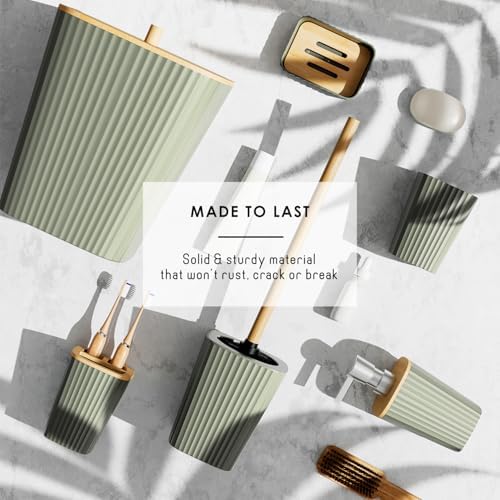 Clara Clark 6PC Sage Green Bathroom Accessory Set