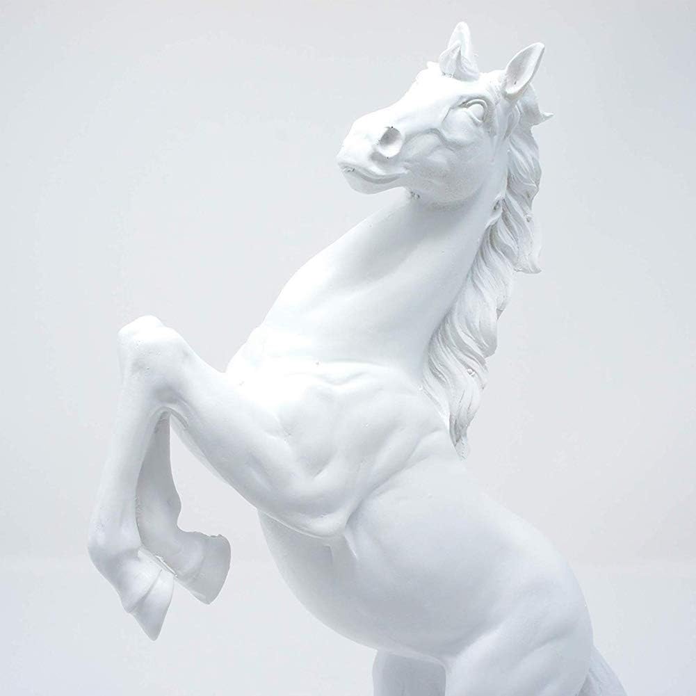 Lependor White Standing Horse Resin Statue Home Decor
