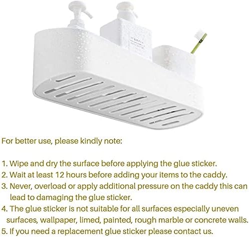 SUNFICON Adhesive Shower Caddy with 2 Clear Stickers