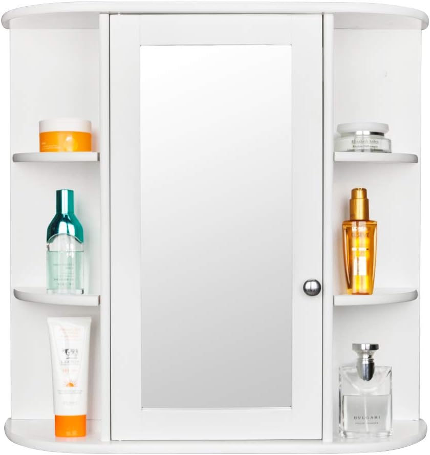 Volowoo Wall Mounted Mirror Cabinet with 3-Tier Storage