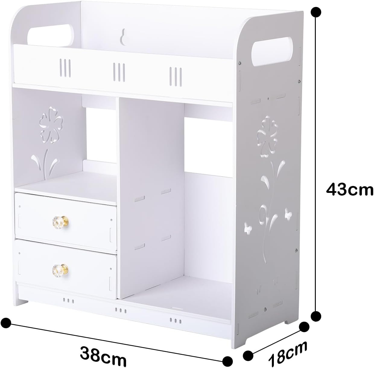GizmoSynth Bathroom Cabinet with 2 Drawers Shelves