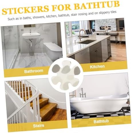Ciieeo Rubber Non-Slip Bathtub Mats with Floral Decals