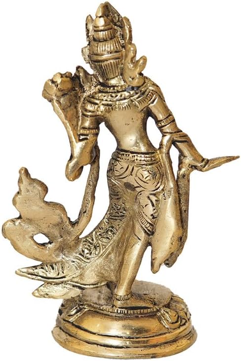 Statuestudio Brass Gold Tara Lady Statue 5 Inch
