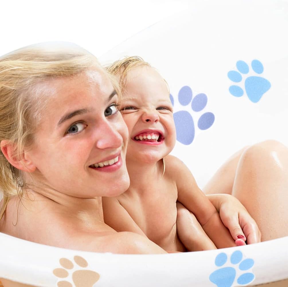 iplusmile Non-Slip Paw Print Bathtub Stickers 10pcs 1