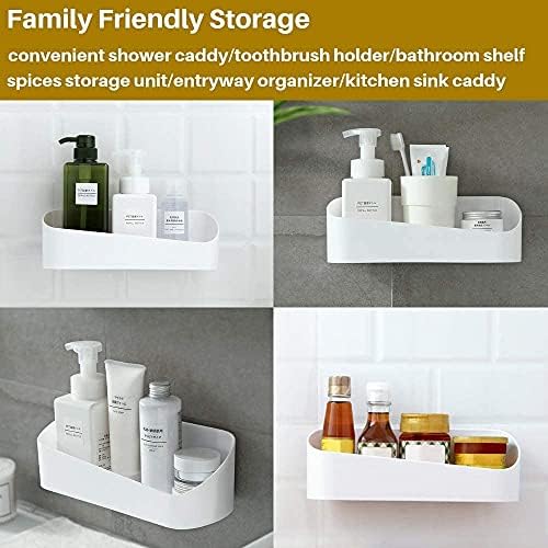 SUNFICON Adhesive Shower Caddy with 2 Clear Stickers