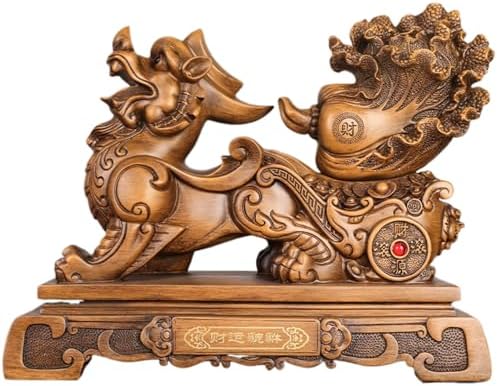 Feng Shui Wealth Statue Resin and Jade Bok Choy Decor