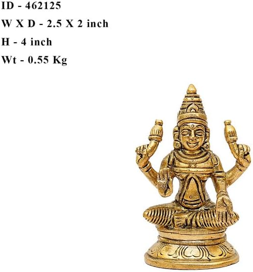 Statuestudio Laxmi Idol 4 Inch Brass Statue