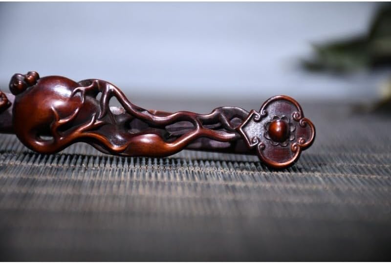 Handcrafted Boxwood Ginseng Ruyi Statues Decor
